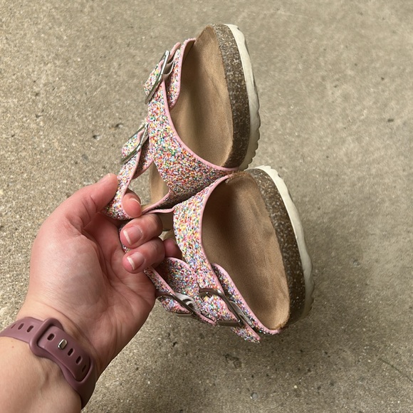 Cat & Jack rainbow glitter slide sandals girls size 4 - Picture 6 of 9